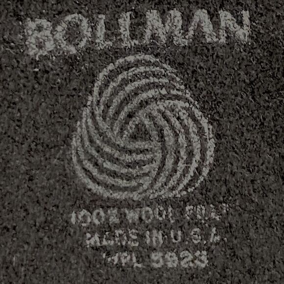 Bollman Hat Black Wool Round Top Fedora Made In USA Patent Leather Trim - Picture 9 of 9